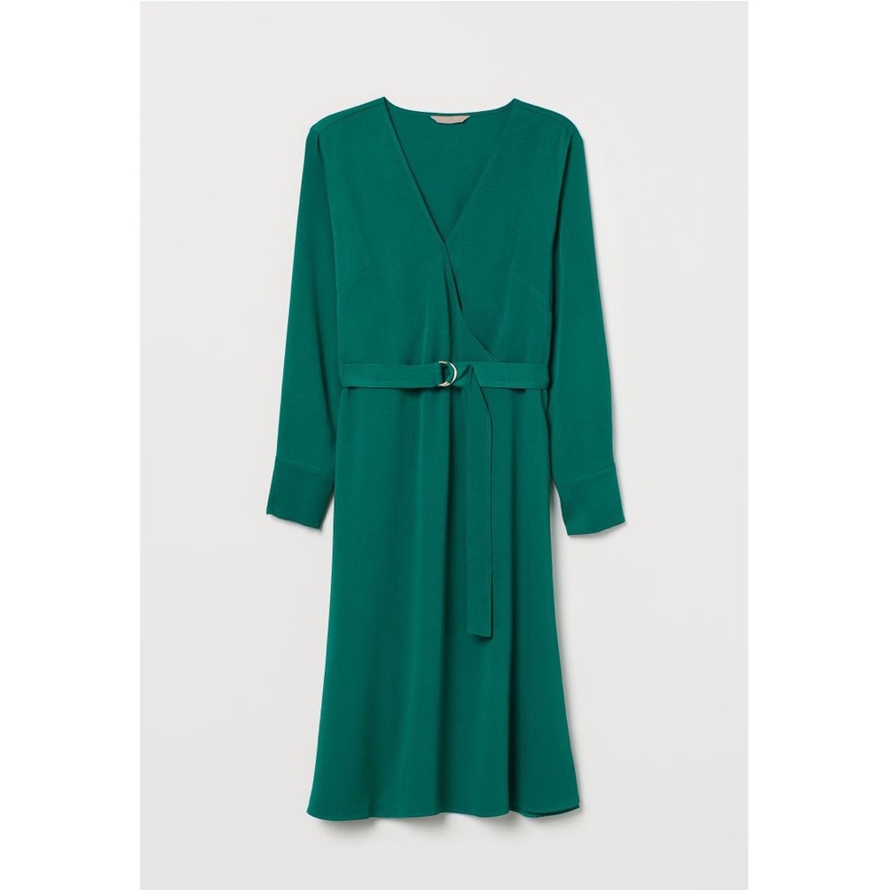 Emerald Long Sleeve Wrap Dress